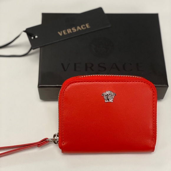 Versace Handbags - Luxury Versace zip wallet with silver Medusa